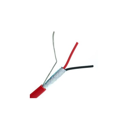 Cable Wholesale Shielded Fire Alarm / Security Cable, Red, 16/2 (16 AWG 2 Conductor), Solid, FPLR, Spool, 1000 foot 10F6-52712NH